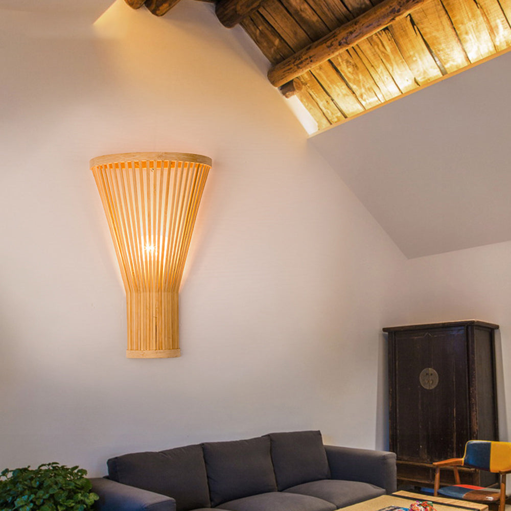 RattanLicht LED Wandlamp voor Binnentrappen en Woonkamers