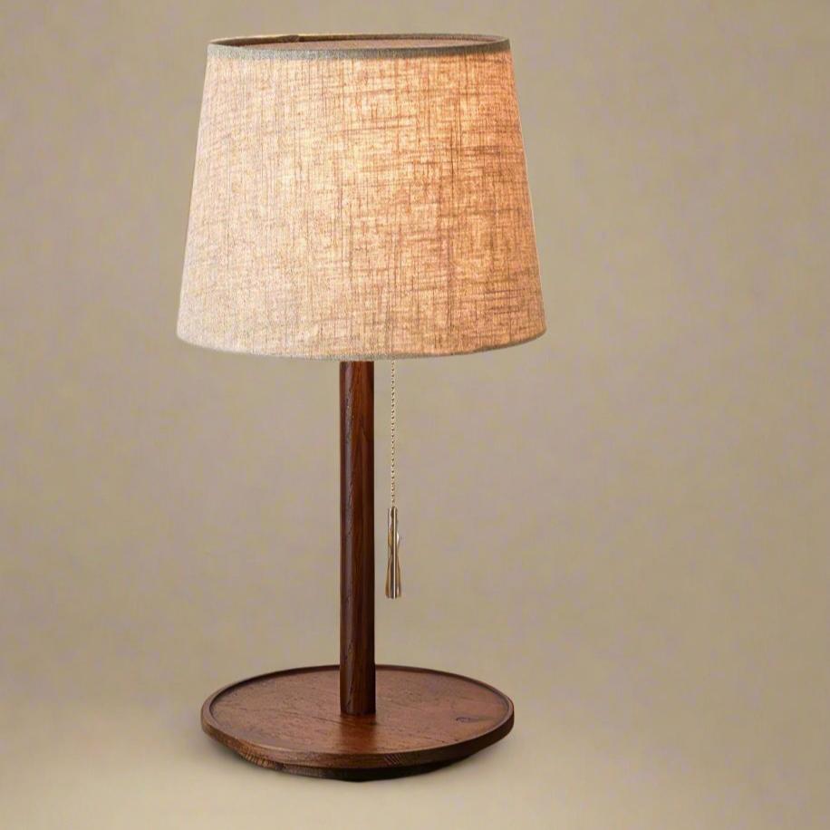 NoordLux Lamp - Premium Hout met Elegante Stoffen Accenten