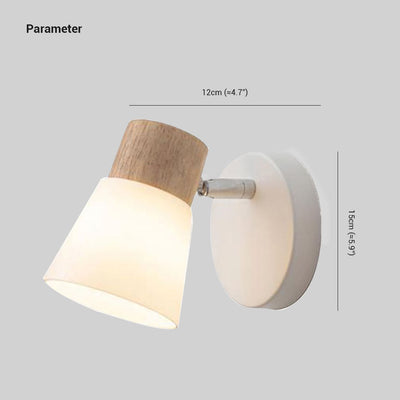 NoordGlans Wandlamp - Hout/Glas Design voor Woonkamer/Eetkamer - Witte Afwerking