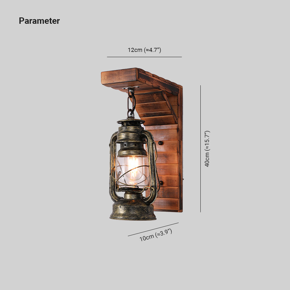 RustiekeCharme Lantaarnlamp - Bruin Metaal en Hout voor de Woonkamer