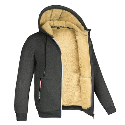 Fleece-Hoodie mit Reißverschluss und Schaffell für Herren | Logan