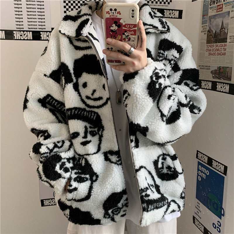 Wintermantel mit Cartoon-Print für Damen | Mein