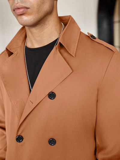 Caramel Elegance Lange Jacke | Damien