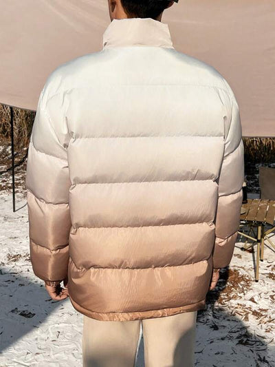 Wattierte Ombré-Pufferjacke in Beige für Herren | Ethan