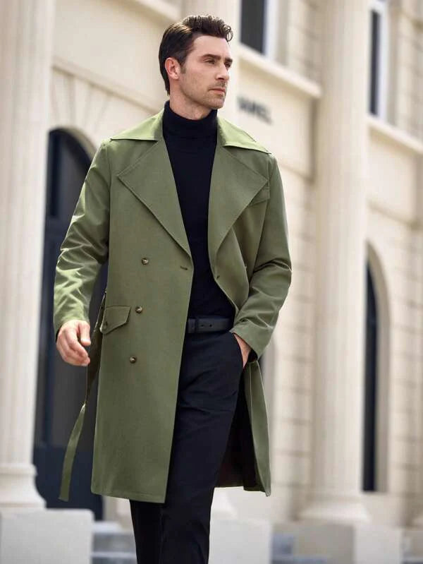 Olivegroene Lange Trenchcoat | Arthur