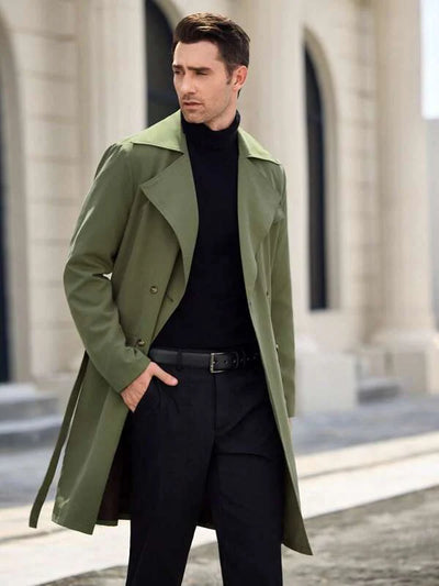 Olivegroene Lange Trenchcoat | Arthur