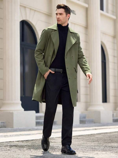 Olivegroene Lange Trenchcoat | Arthur