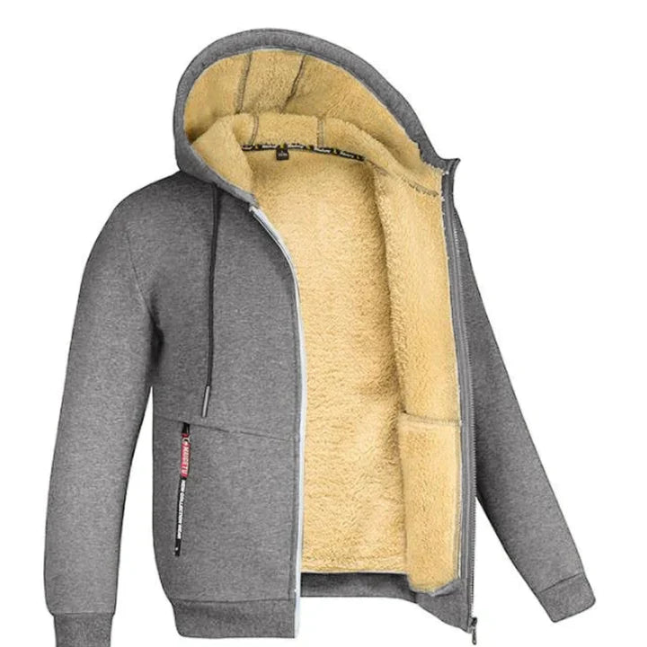 Fleece Hoodie met Ritssluiting en Schapenvacht voor Heren | Logan