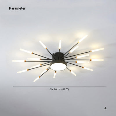 Funkelnde moderne Design-LED-Deckenleuchte, Feuerwerk, Metall, Acryl, Wohnzimmer, Schlafzimmer