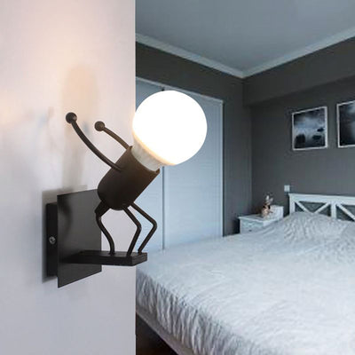 LuxeGloed LED Wandlamp - Elegant Wit/Zwart Metalen Design voor Badkamer en Woonkamer