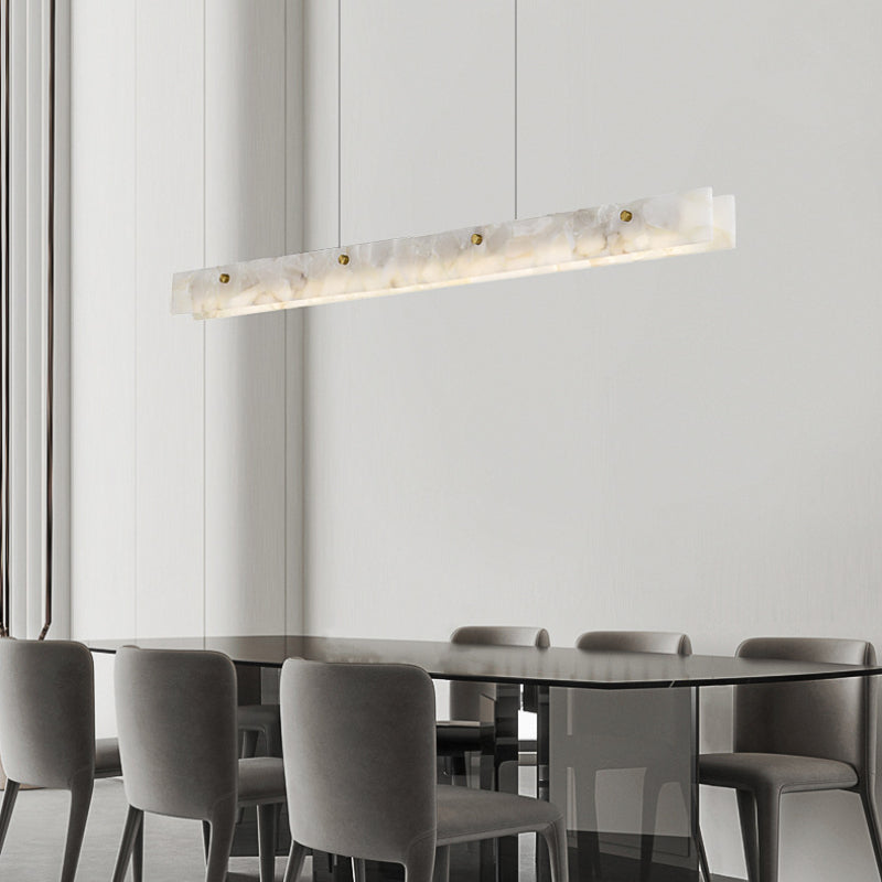 Ledge Moderne LED-Hängelampe aus weißem Marmor für Esszimmer/Bar