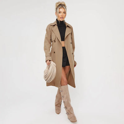 Klassischer Kamel-Trenchcoat mit stilvollen Details für Damen | Viktoria