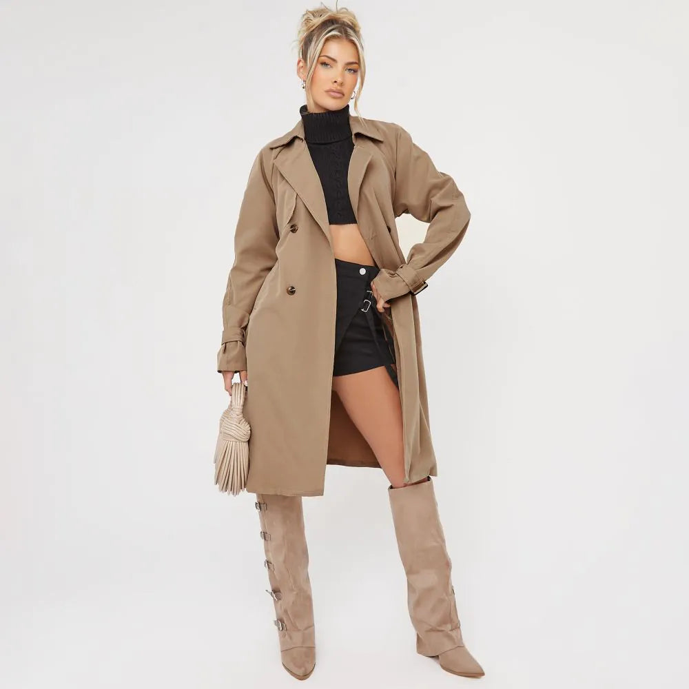 Klassieke Camel Trenchcoat met Stijlvolle Details voor Dames | Victoria