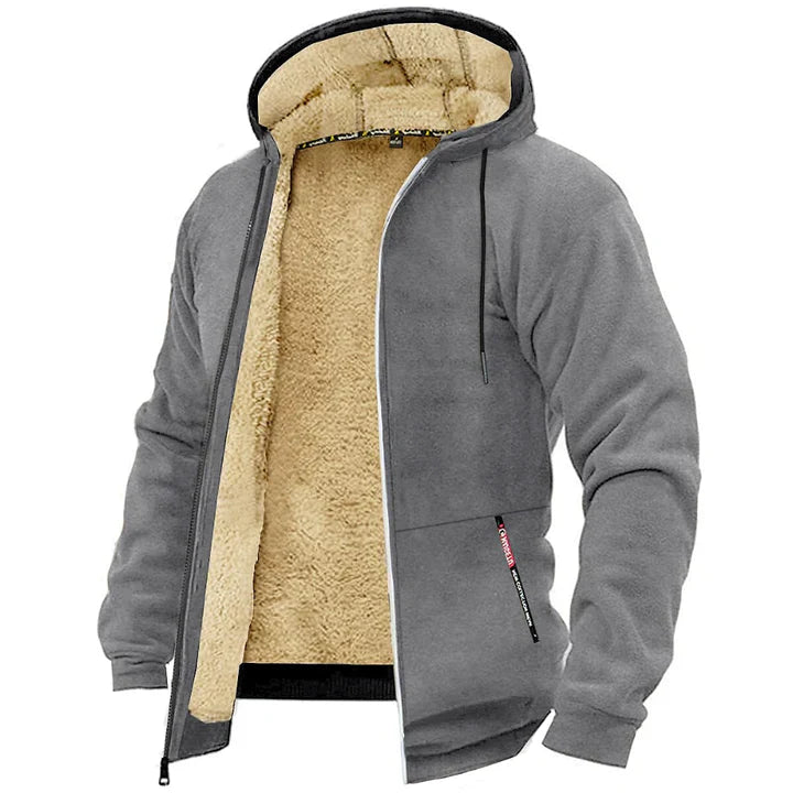 Fleece-Hoodie mit Reißverschluss und Schaffell für Herren | Logan