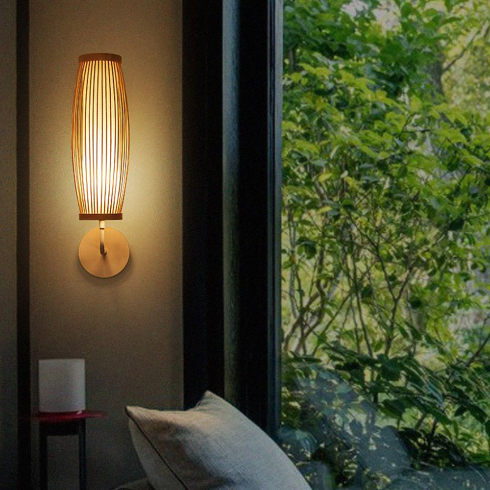 BambooGlow – Elegante japanische LED-Wandleuchte für stimmungsvolle Schlafzimmerbeleuchtung