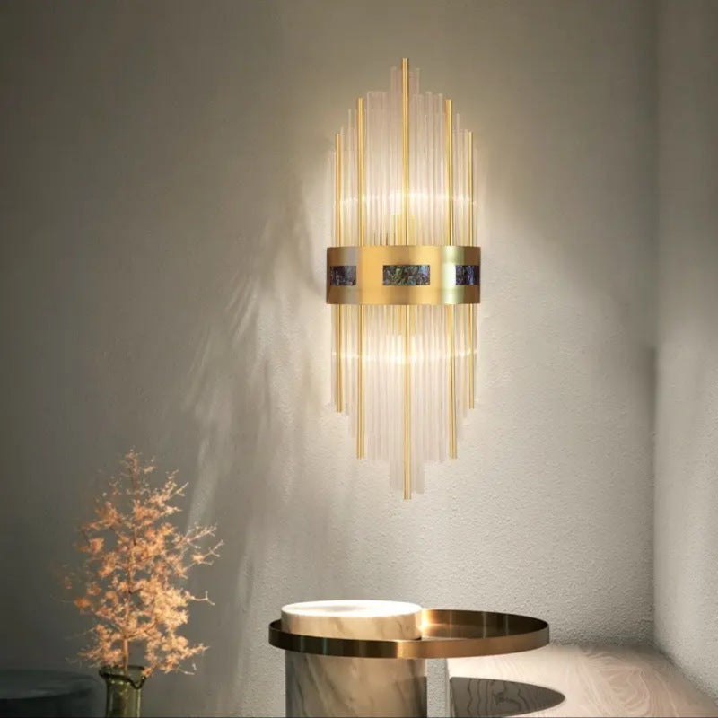 LuxeAura LED Wandlamp - Gouden Afwerking, Perfect voor Woonkamer of Slaapkamer