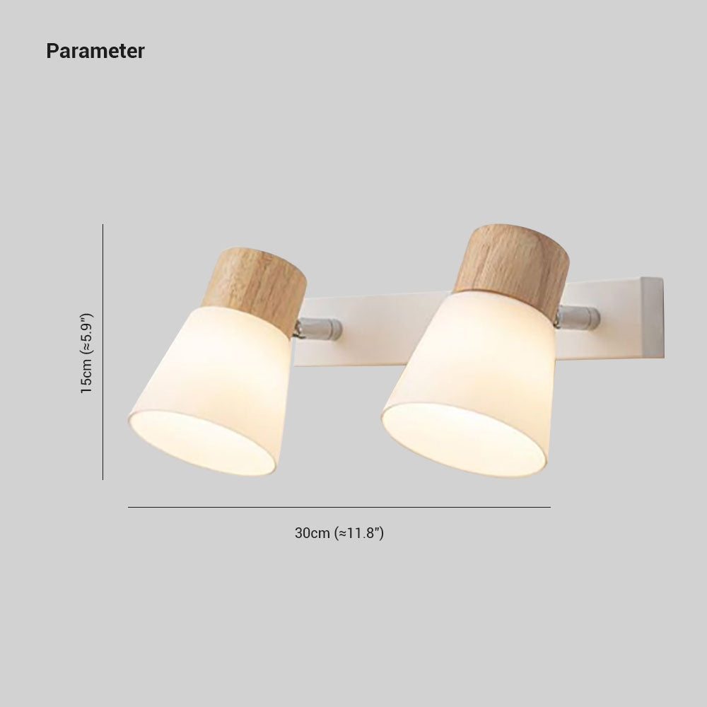 NoordGlans Wandlamp - Hout/Glas Design voor Woonkamer/Eetkamer - Witte Afwerking