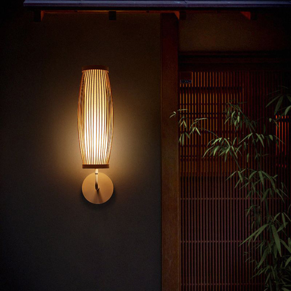 BamboeGloed - Elegante Japanse LED Wandlamp voor Sfeervolle Slaapkamerverlichting