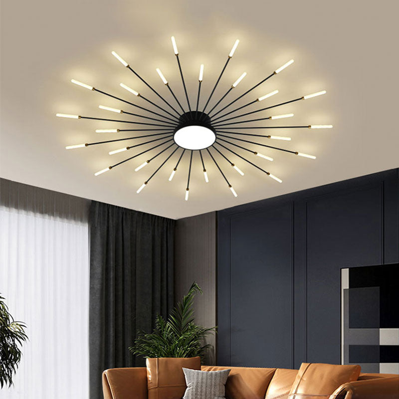 Funkelnde moderne Design-LED-Deckenleuchte, Feuerwerk, Metall, Acryl, Wohnzimmer, Schlafzimmer