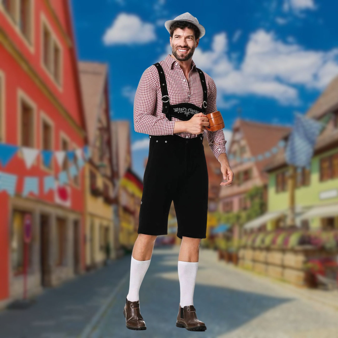 Driedelige Oktoberfest Lederhosen Set | Otto