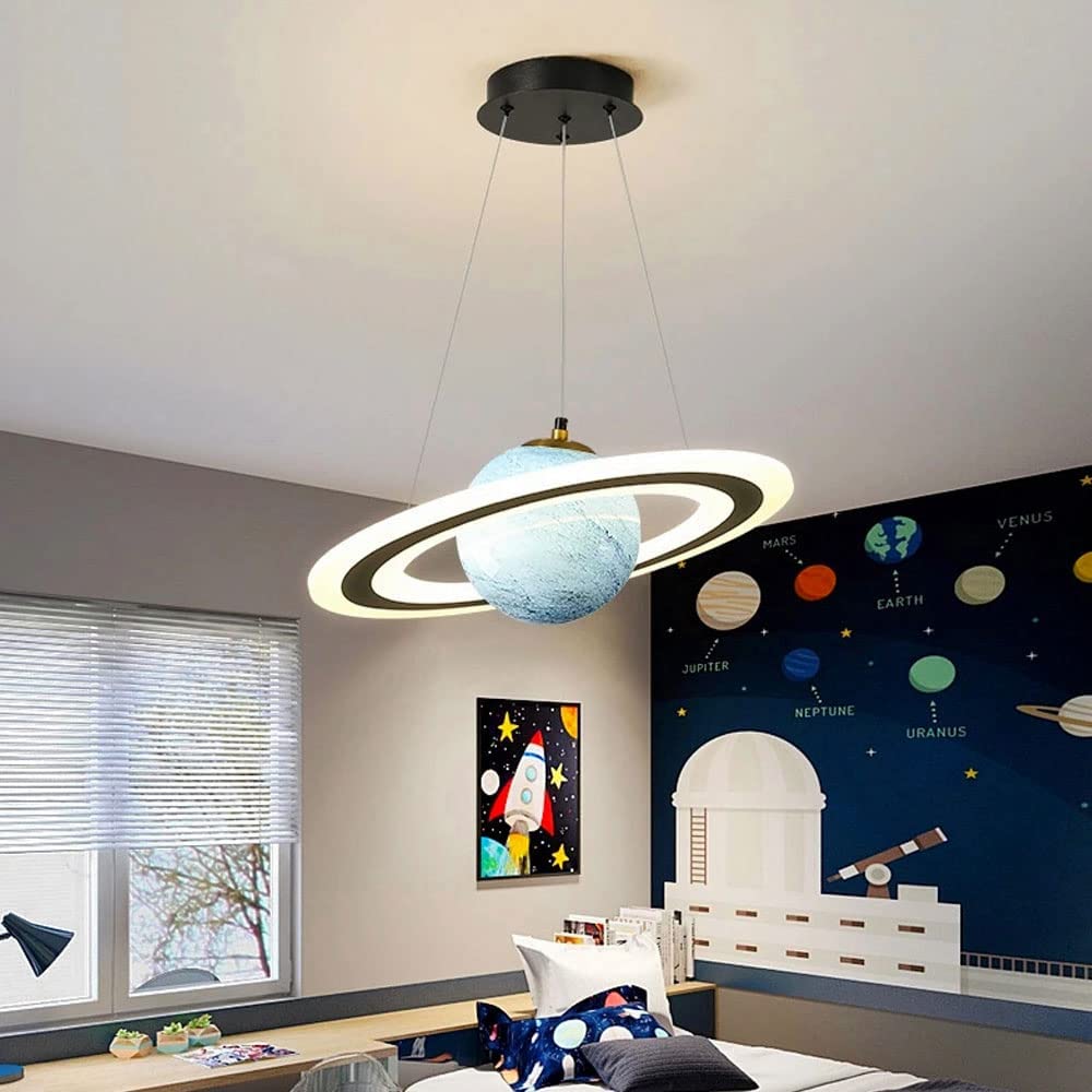 Inteh Designer LED Hängelampe Stern Blau Orange Kinderzimmer