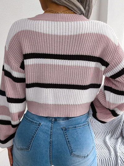 Gestreifter Crop-Pullover für Damen | Selena