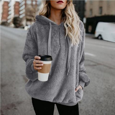 Warmer, flauschiger Kapuzenpullover für Damen | Bella