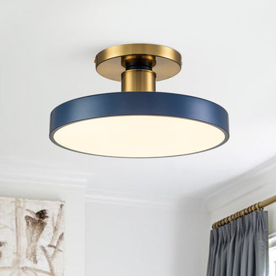 Blaue LED Acryl Trommel Semi Flush Mount Deckenleuchte