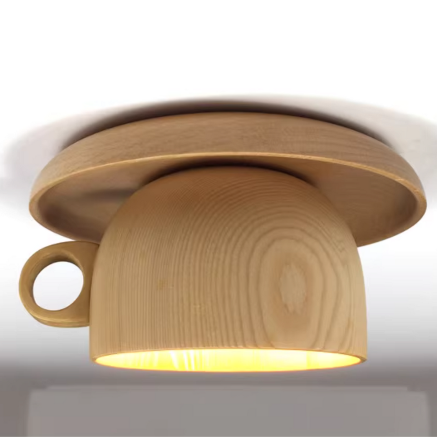 Romus Moderne Plafondlamp met Houten Cup Motief Slaapkamer