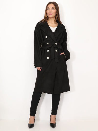 Klassischer Winter-Trenchcoat aus Wildleder | Selene