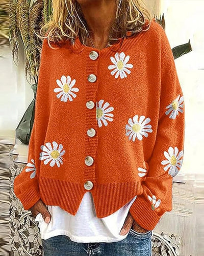 Gestrickter Blumen-Cardigan für Damen | Flora