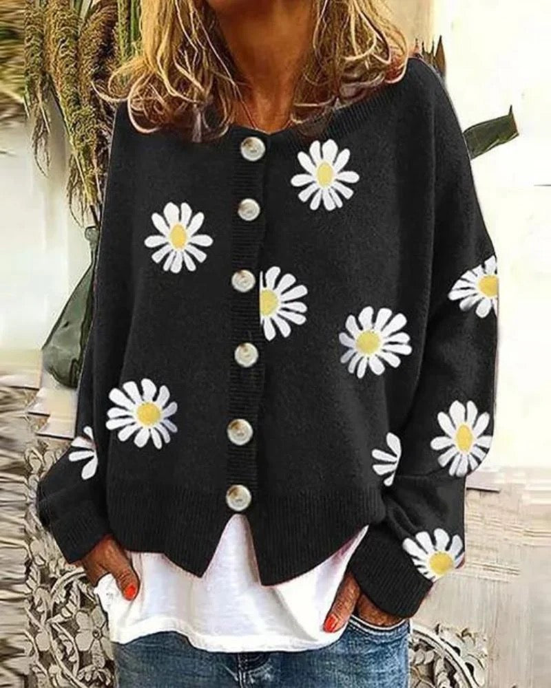 Gestrickter Blumen-Cardigan für Damen | Flora