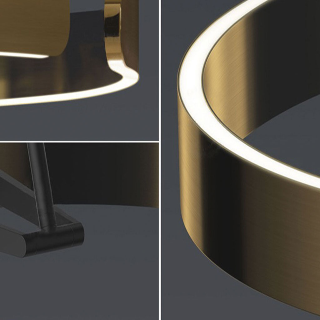 Halo Glow | Minimalist Gold Floor Lamp with Curved Design for Living Room