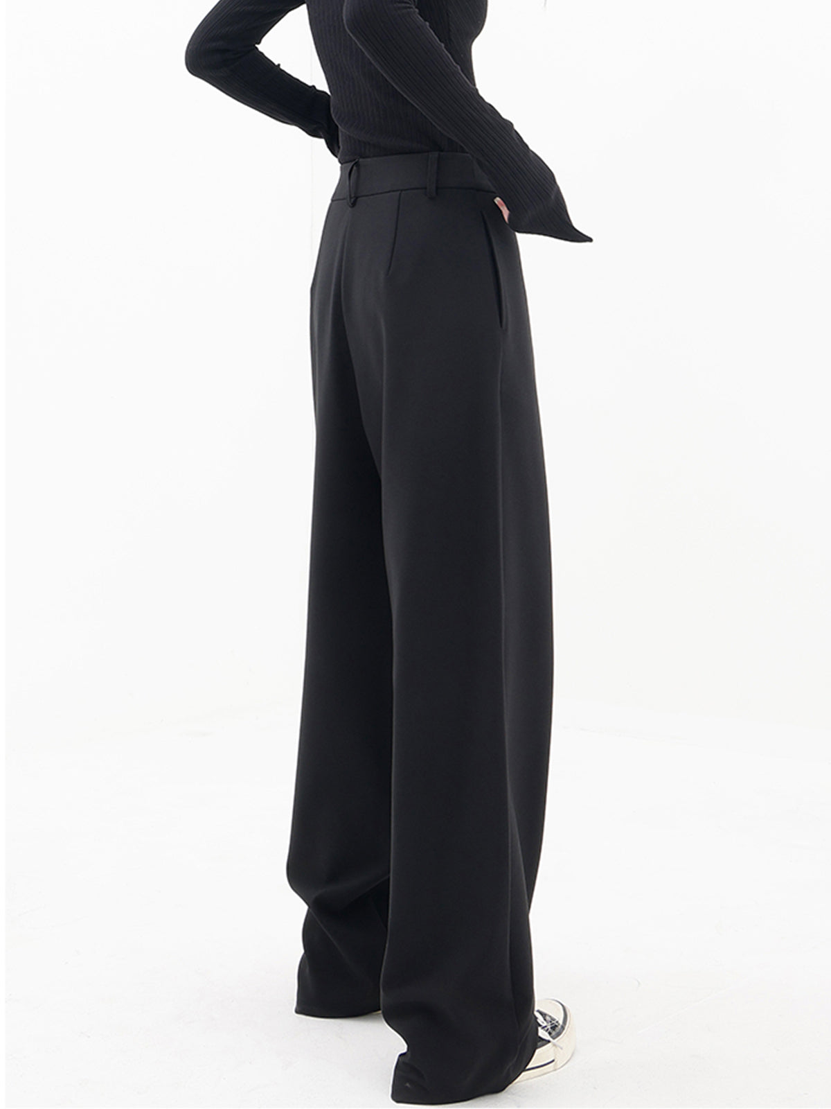 Asymmetrische Wide Leg Dress Broek met Knopen | Elodie