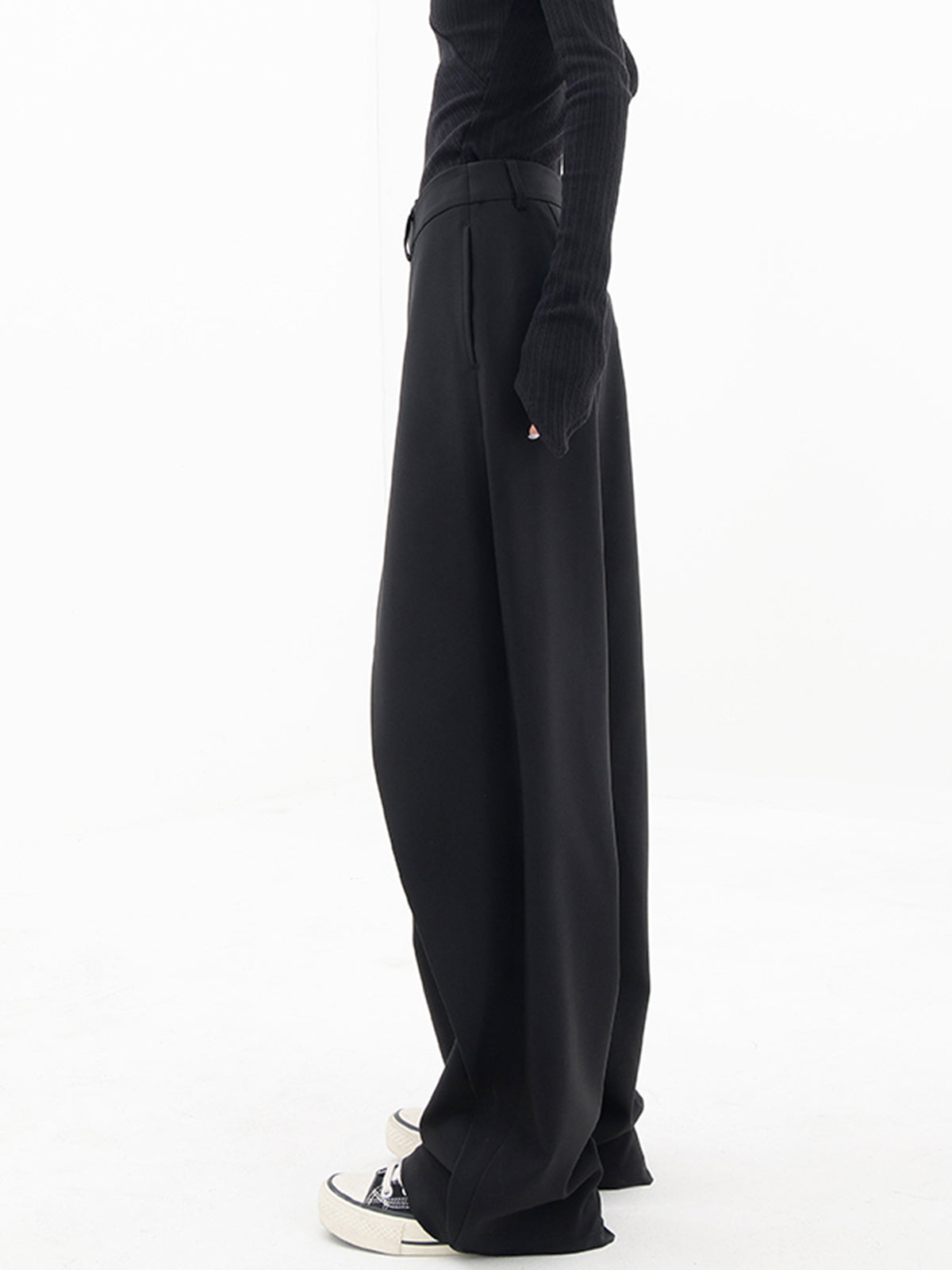 Asymmetrische Wide Leg Dress Broek met Knopen | Elodie