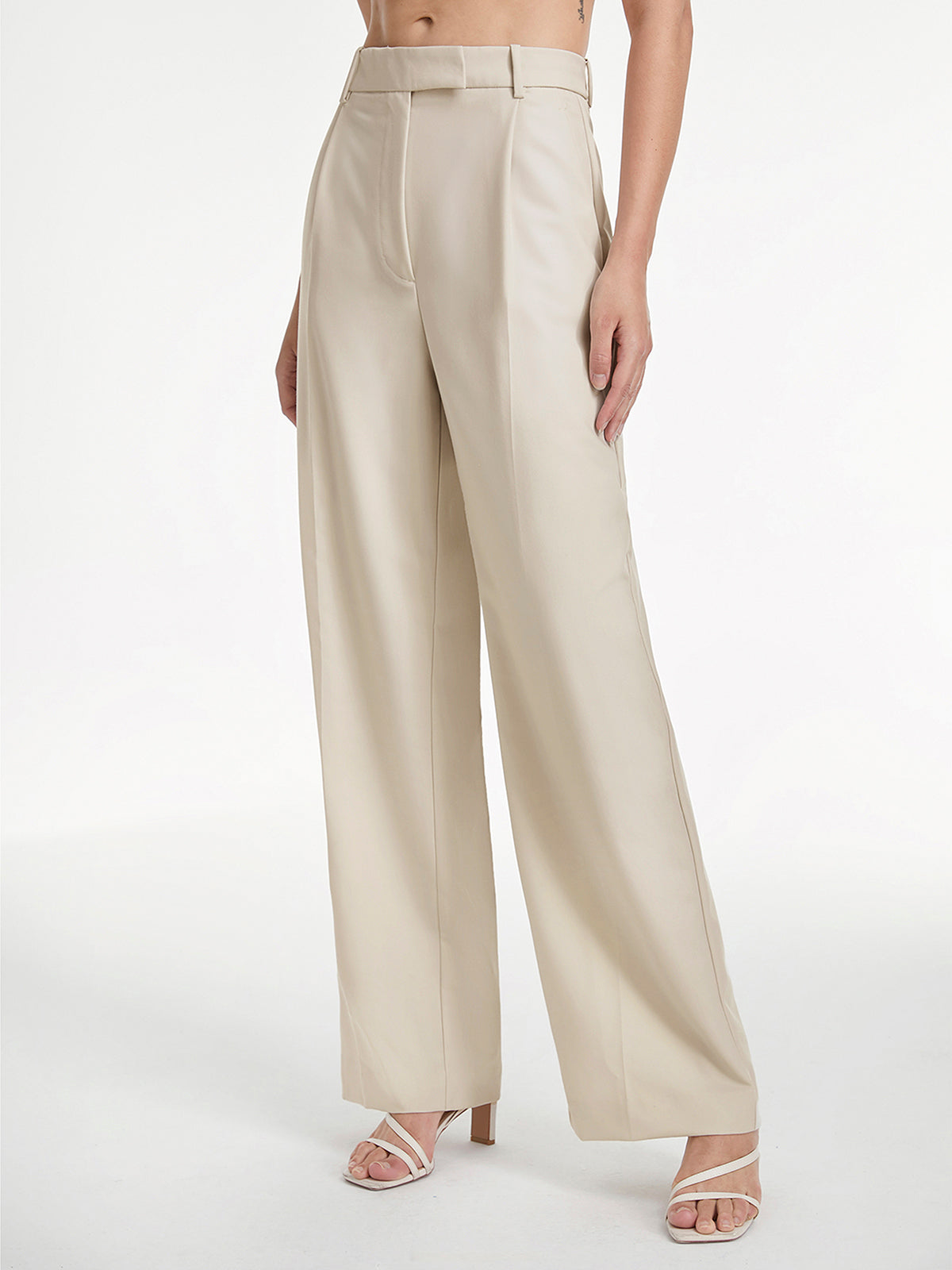 Hoge Taille Wide Leg Dress Broek met Relaxte Pasvorm | Sophie