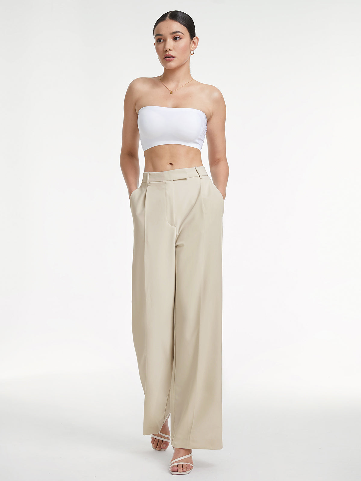 Hoge Taille Wide Leg Dress Broek met Relaxte Pasvorm | Sophie