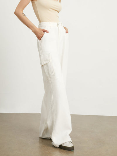 Minimalistische Witte Denim Wide Leg Jeans | Luna