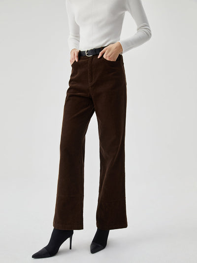 Cordhose mit weitem Bein und Taschen | Sienna