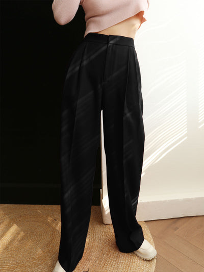 Mid Waist Geplooide Tapered Broek | Sophie