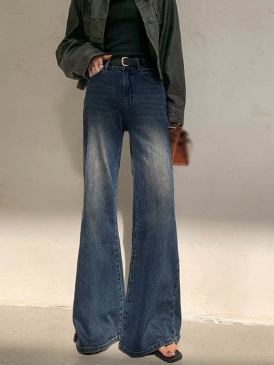 Vintage Washed Wide Leg Denim Jeans | Ava