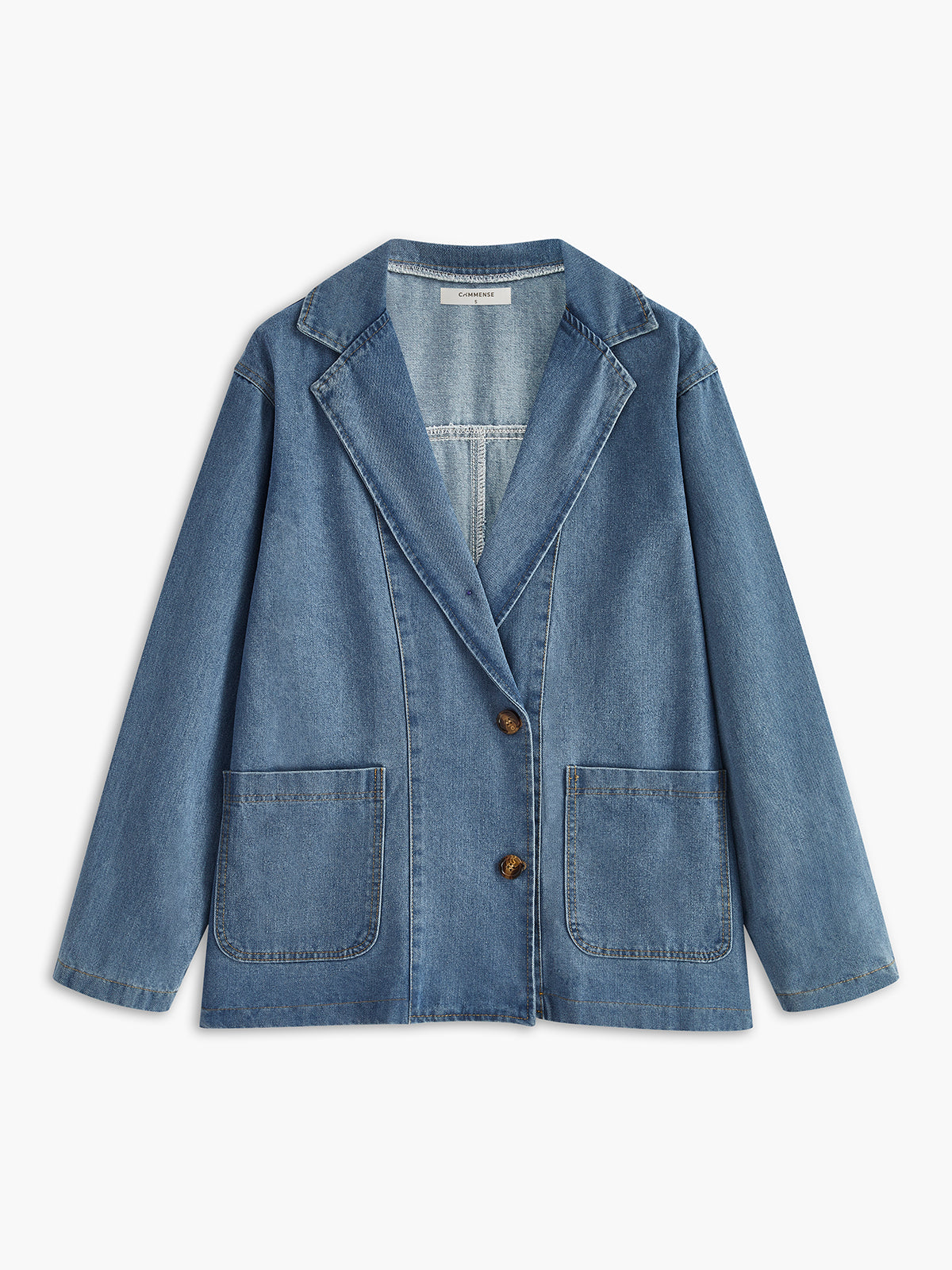 Denim Cargo Jas met Revers voor Dames | Zara