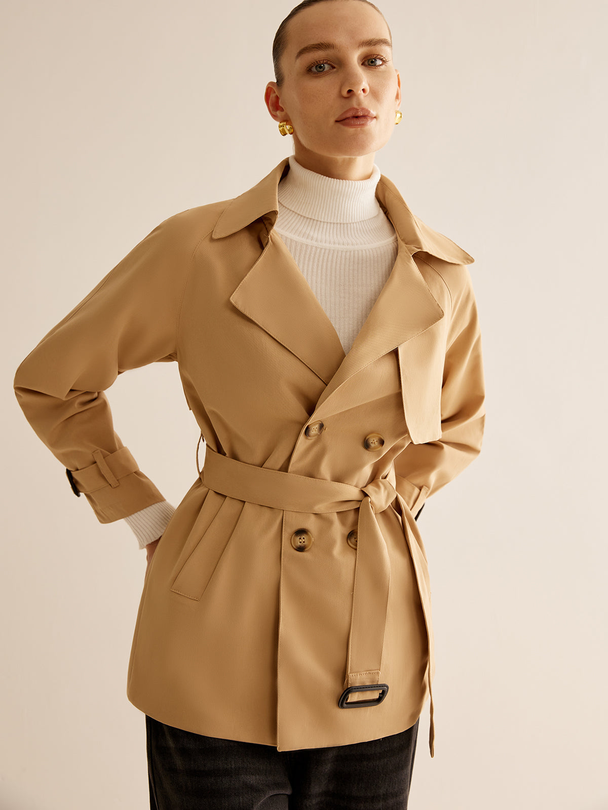 Trenchcoat met Riem en Gespsluiting voor Dames | Sophia