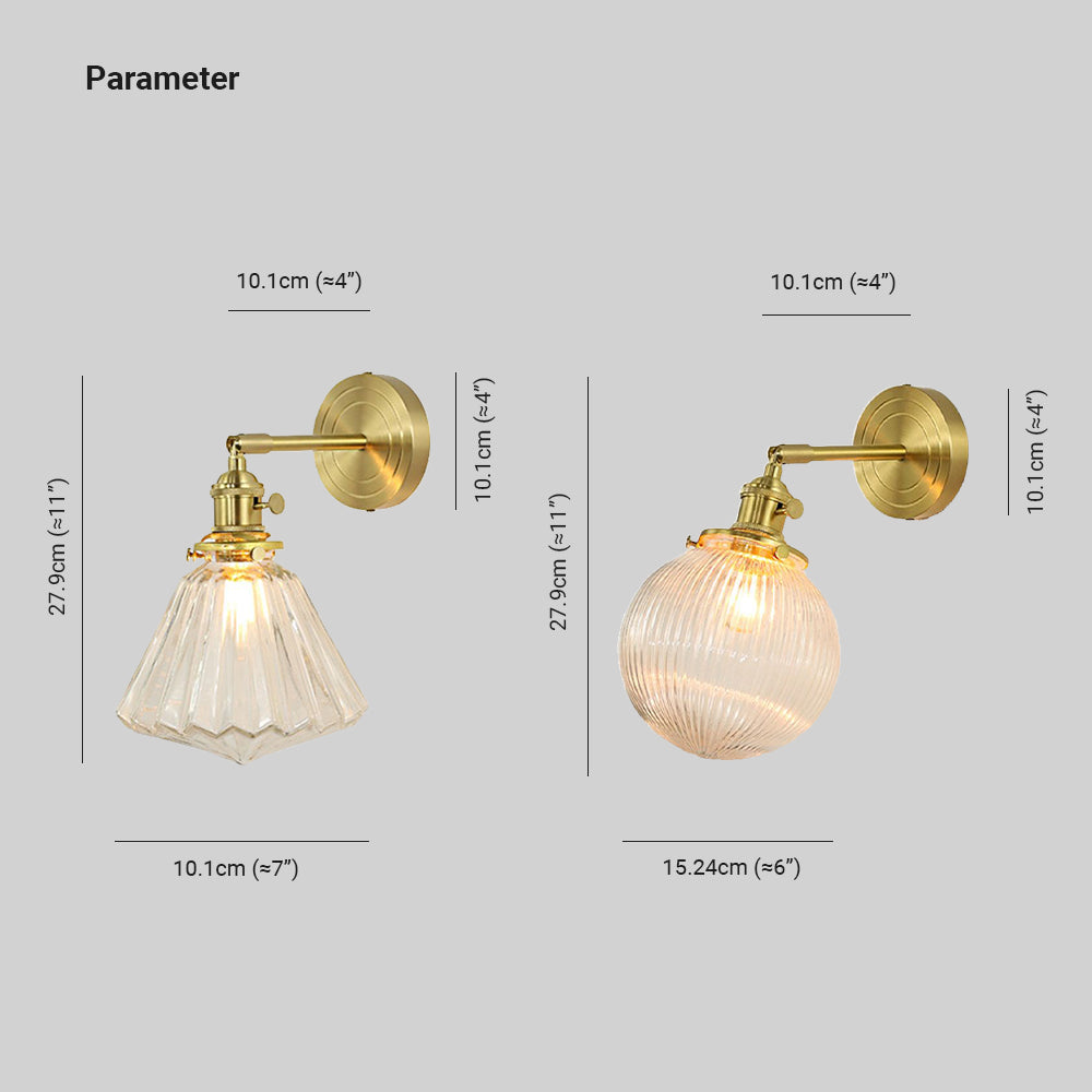 AuroraLuxe LED Wandlamp - Elegante Gouden Metaal- en Glasontwerp voor Badkamer of Slaapkamer