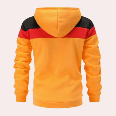 Casual Oranje Hoodie met Kleurblok voor Heren | Kai