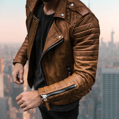 Leder-Bikerjacke für Herren | Axel