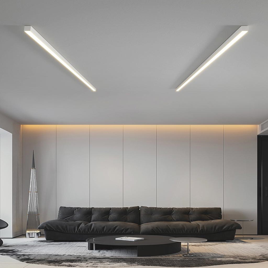 Lumos Lineaire LED Plafondlamp - Minimalistisch Ontwerp in Zwart/Wit