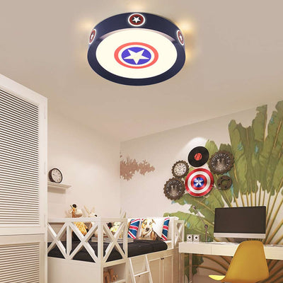 Captain's Shield Deckenlampe für Kinder – Design aus Eisen und Acryl mit Stern