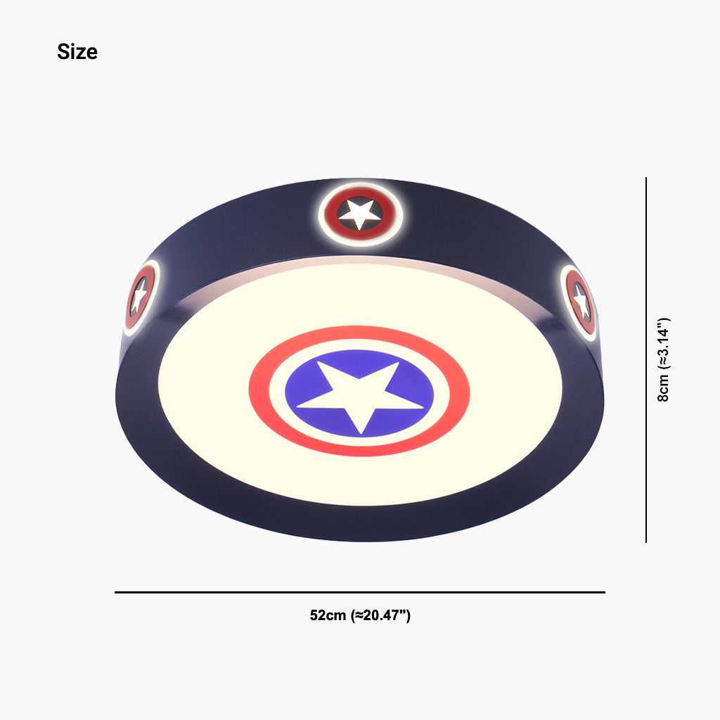 Captain's Shield Deckenlampe für Kinder – Design aus Eisen und Acryl mit Stern