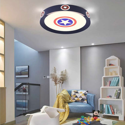 Captain's Shield Deckenlampe für Kinder – Design aus Eisen und Acryl mit Stern